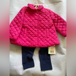 Little me winter coat and pants set